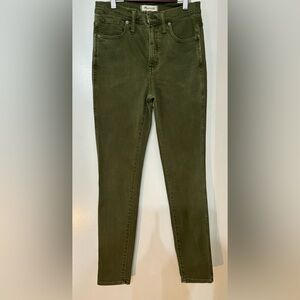 Madewell Women Green 10” High-Rise Skinny Jeans Size 27